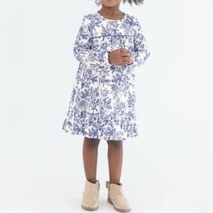 NWT RUFFLE BUTTS Winter Bliss Toile Ruffle Hem Dress, 2T